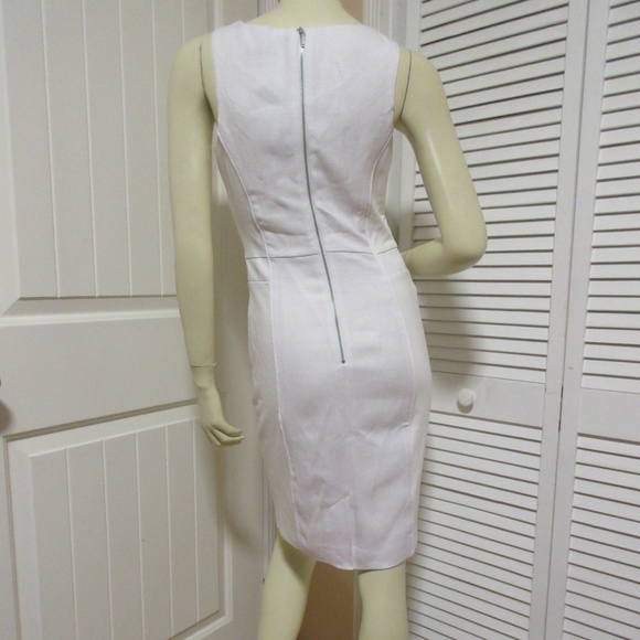 NWT Y2K 2000s XOXO White Sleeveless V-Neck Bodycon Sheath Dress Minimalist Chic - Picture 7 of 8